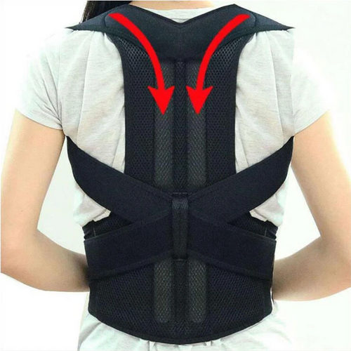 Adjustable Posture Support Brace — back view