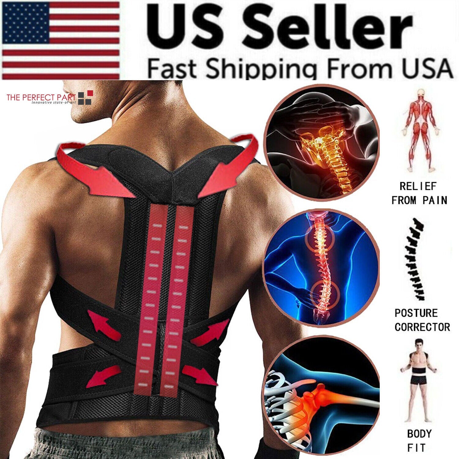 Adjustable Posture Support Brace — main product photo