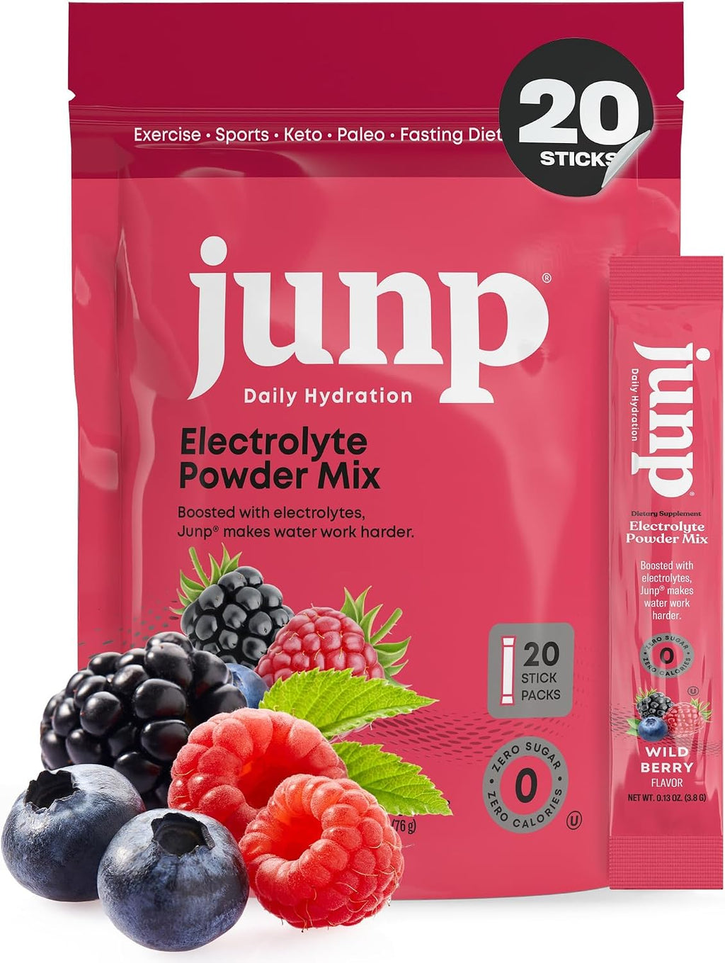 Electrolyte Hydration Packets — wild berry 20-pack, main product photo