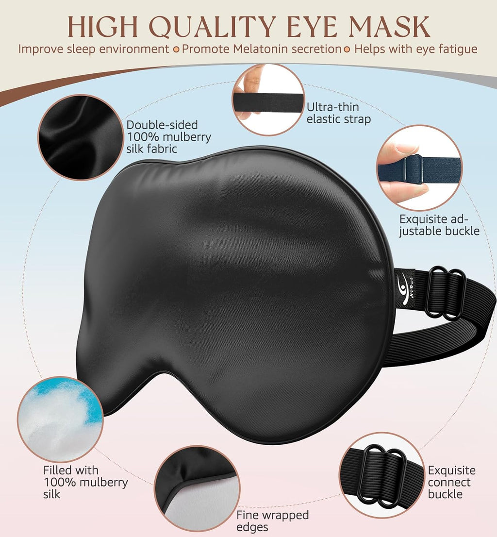 Mulberry Silk Sleep Mask — fit and coverage view