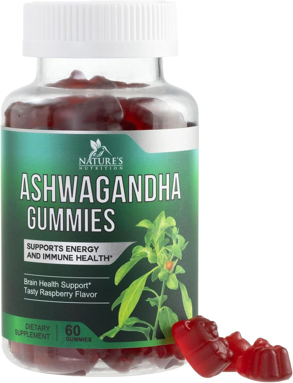 Ashwagandha Gummies — berry flavor bottle, main product photo