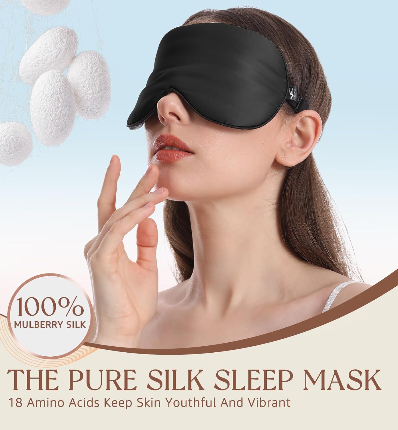 Mulberry Silk Sleep Mask — adjustable strap view