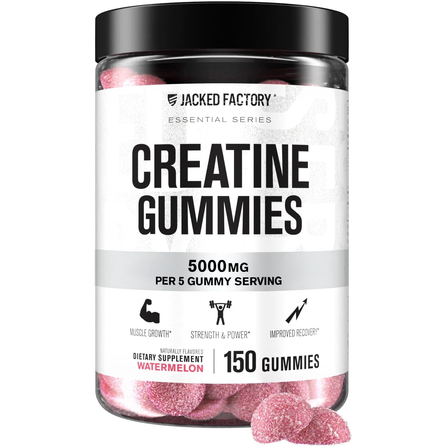 Creatine Monohydrate Gummies — 150-count watermelon bottle, main product photo