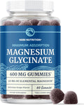 Magnesium Glycinate Gummies — grape flavor bottle, main product photo
