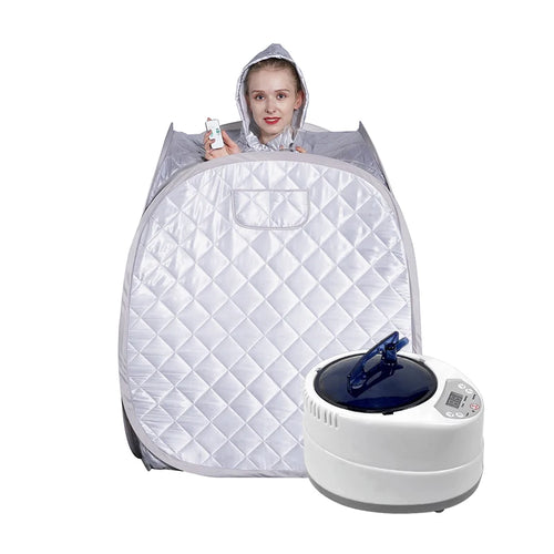 At-Home Steam Sauna tent in silver — main product photo