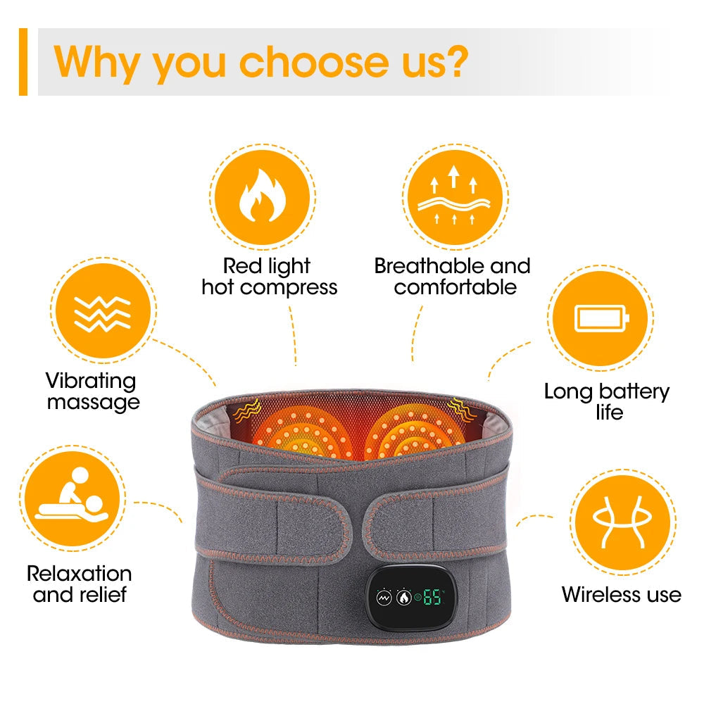 Heated Lumbar Massage Belt — heating zone detail