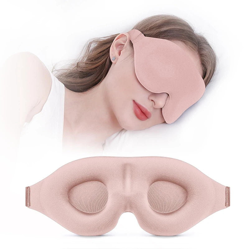 Soft Blackout Sleep Mask — fit and strap view