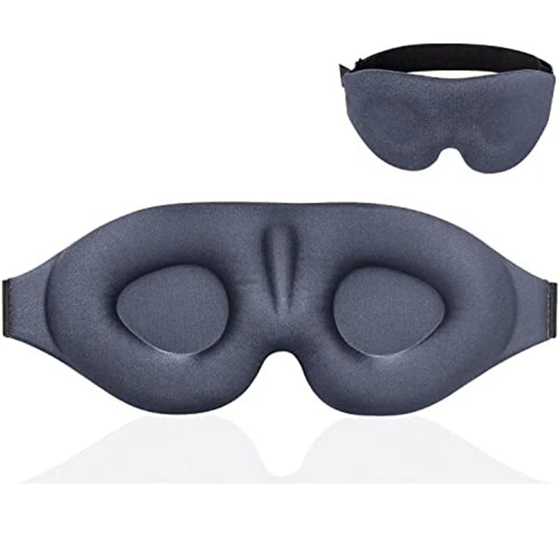 Soft Blackout Sleep Mask — in-use view