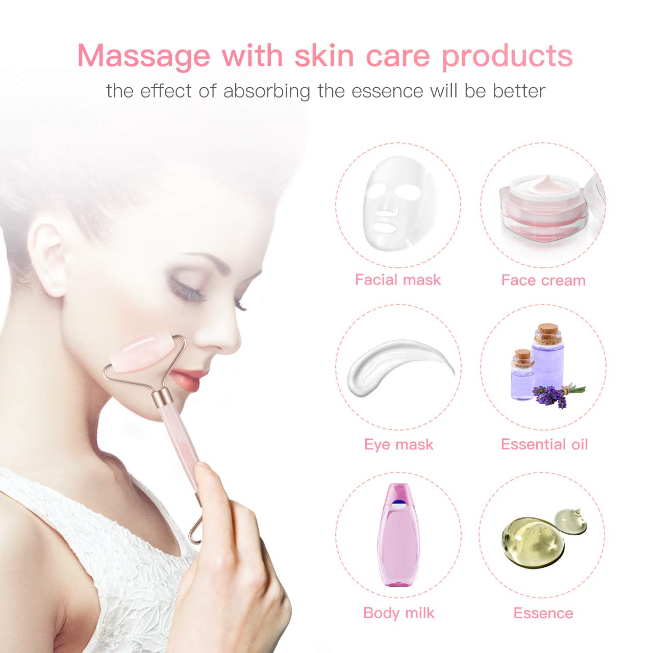 Cooling Crystal Face Roller — size reference view